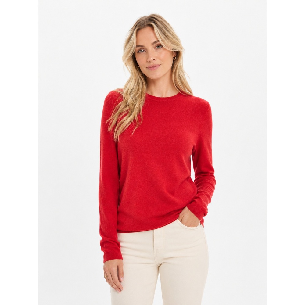 Charter Club Luxury Red 100% Cashmere Crewneck Sweater Womens Large L Pullover